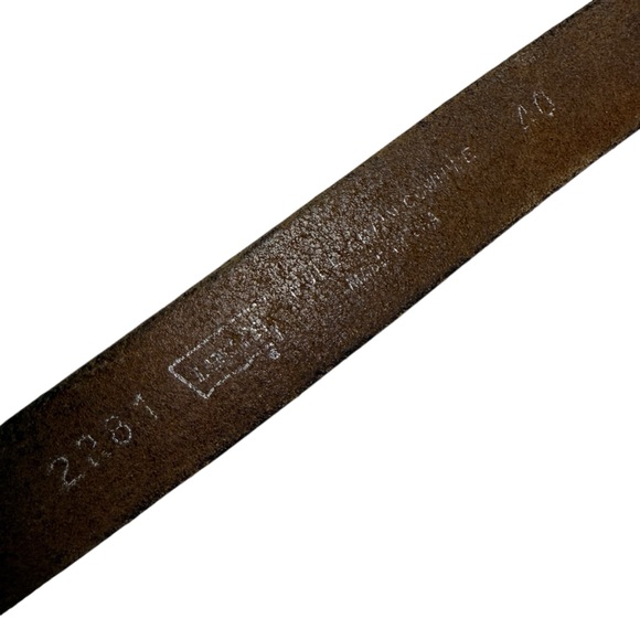 Levis Strauss Belt Mens Size 40 Brown Shotgun Full Grain Leather 1.5 Inch Wide - Picture 3 of 6